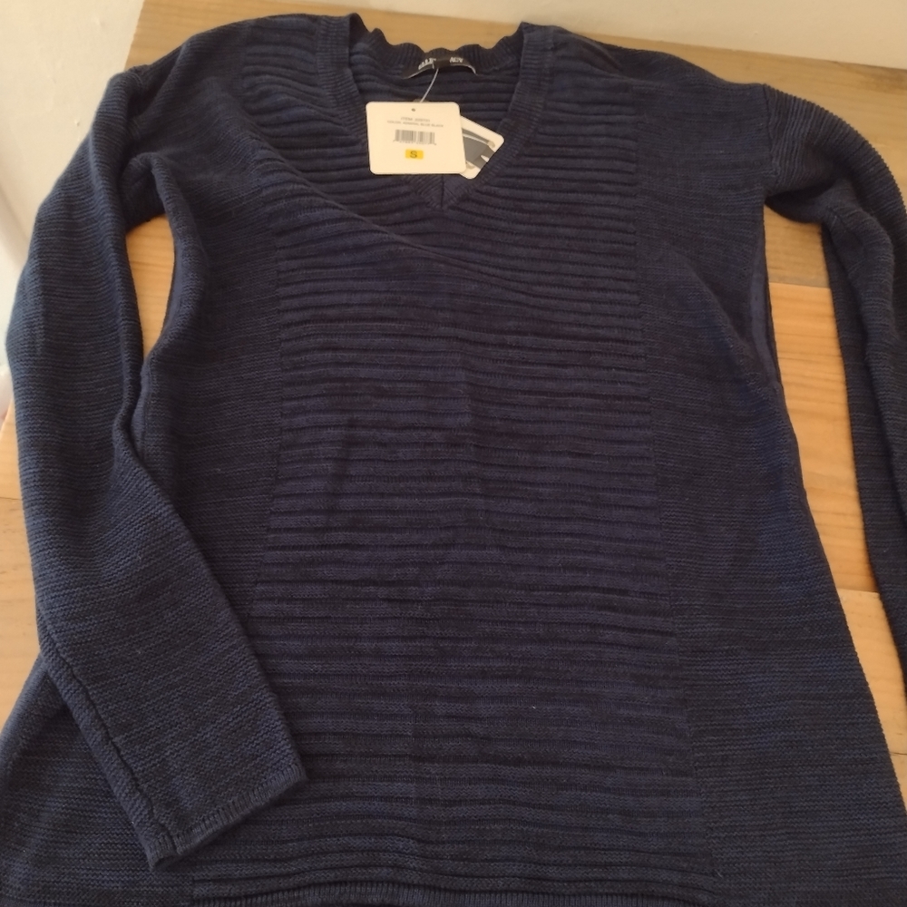 Ellen Tracy V-neck Marled Hi Low Hem Pullover Sweater Size S NWT in Admi…